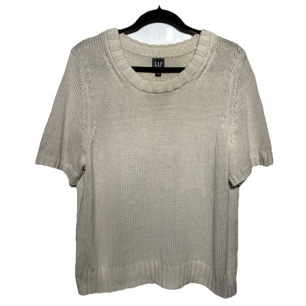 Gap Short Sleeve Sweater Pebble Beige Women's Size XL‎